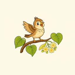 Lark & Linden Books logo: a little lark on a linden branch